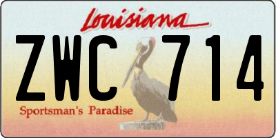 LA license plate ZWC714