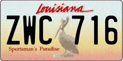 LA license plate ZWC716