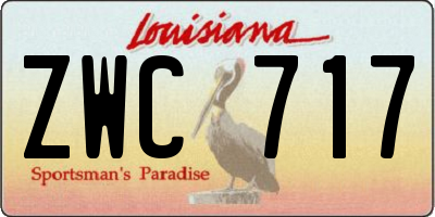 LA license plate ZWC717