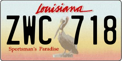 LA license plate ZWC718