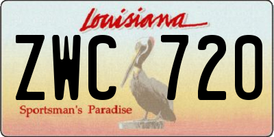 LA license plate ZWC720