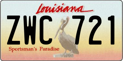 LA license plate ZWC721