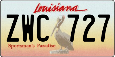 LA license plate ZWC727