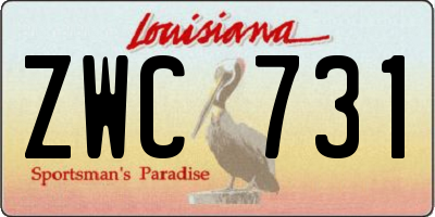 LA license plate ZWC731