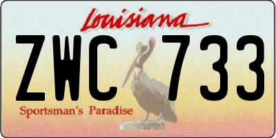 LA license plate ZWC733