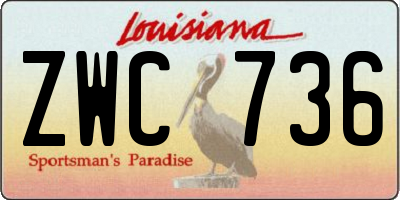 LA license plate ZWC736