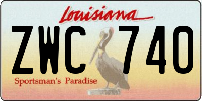 LA license plate ZWC740