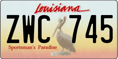 LA license plate ZWC745