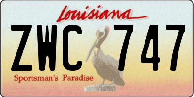 LA license plate ZWC747