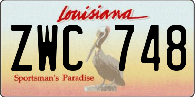 LA license plate ZWC748