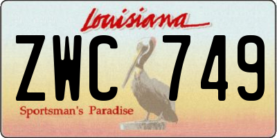 LA license plate ZWC749