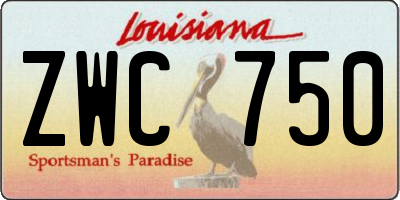 LA license plate ZWC750