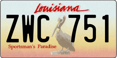 LA license plate ZWC751