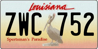 LA license plate ZWC752