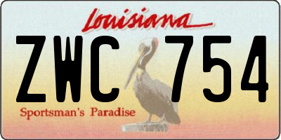 LA license plate ZWC754