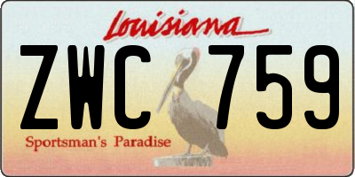 LA license plate ZWC759