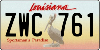 LA license plate ZWC761