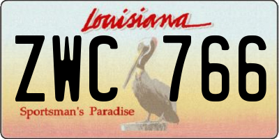 LA license plate ZWC766