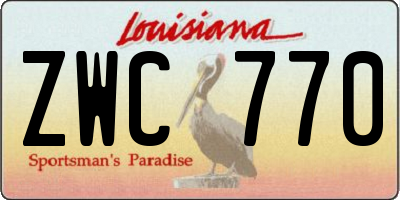LA license plate ZWC770