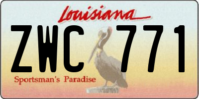 LA license plate ZWC771