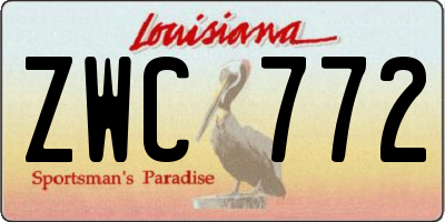 LA license plate ZWC772