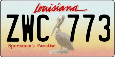 LA license plate ZWC773