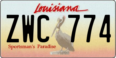 LA license plate ZWC774