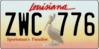 LA license plate ZWC776