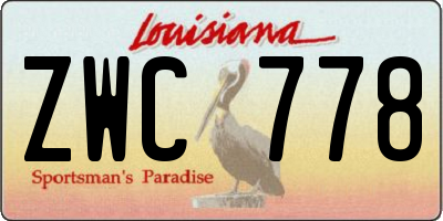 LA license plate ZWC778