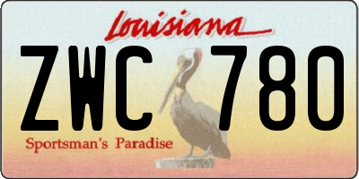 LA license plate ZWC780