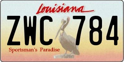 LA license plate ZWC784
