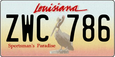 LA license plate ZWC786