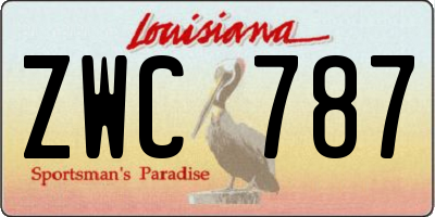 LA license plate ZWC787