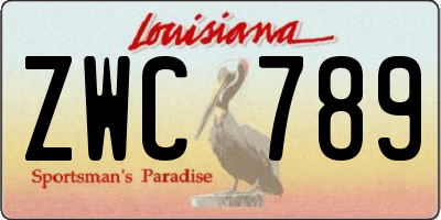 LA license plate ZWC789