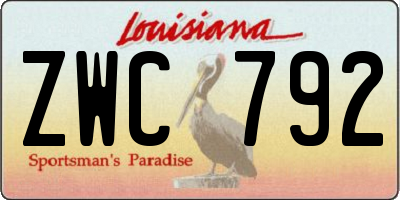 LA license plate ZWC792