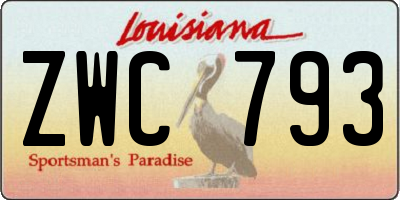 LA license plate ZWC793