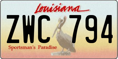 LA license plate ZWC794