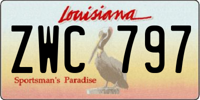 LA license plate ZWC797