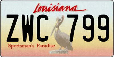 LA license plate ZWC799