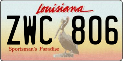 LA license plate ZWC806