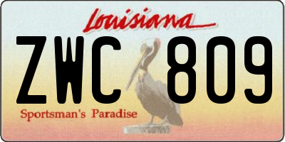 LA license plate ZWC809