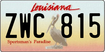 LA license plate ZWC815