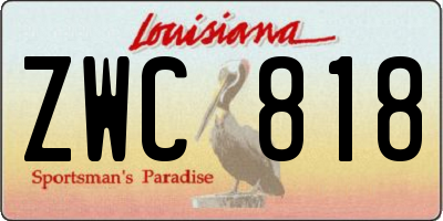 LA license plate ZWC818