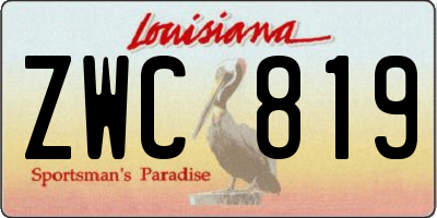 LA license plate ZWC819