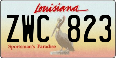 LA license plate ZWC823
