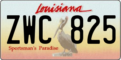 LA license plate ZWC825