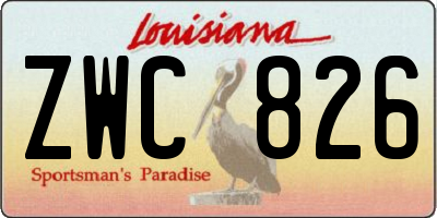 LA license plate ZWC826