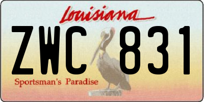 LA license plate ZWC831