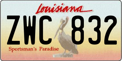 LA license plate ZWC832