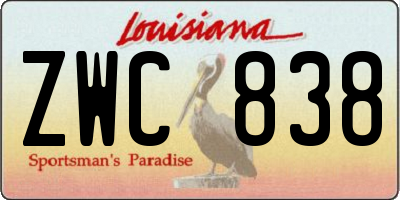 LA license plate ZWC838